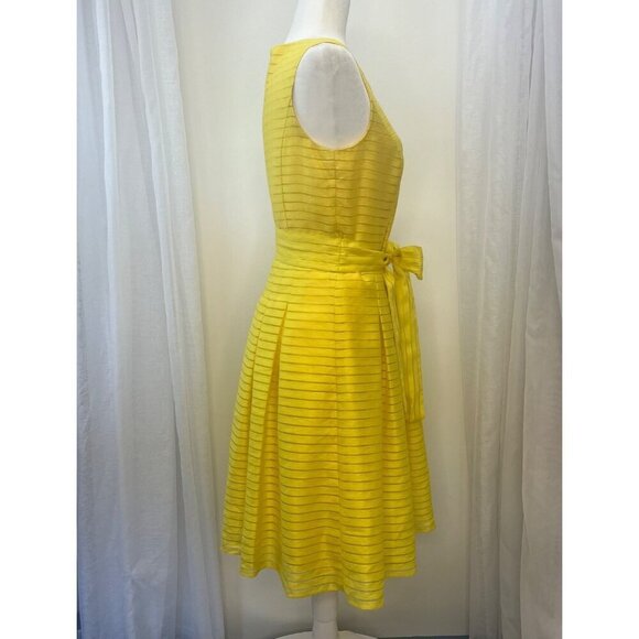 Tommy Hilfiger Yellow Sleeveless belted dress ladies size 4 Fit and Flare - Picture 4 of 9